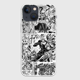 Чехол для iPhone 13 mini с принтом Jojo черно белый паттерн в Санкт-Петербурге,  |  | anime | jojo | jojo bizarre adventure | jojo’s bizarre adventure | аниме | джоджо | манга | невероятные приключения джоджо