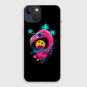 Чехол для iPhone 13 с принтом Flamingo в Санкт-Петербурге,  |  | 80 | cyber | flamingo | game | hotline | maiami | music | outrun | retro | retrowave | synth | synthwave | игра | кибер | ретро | фламинго