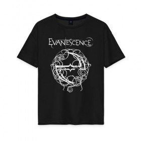 Женская футболка хлопок Oversize с принтом Evanescence в Санкт-Петербурге, 100% хлопок | свободный крой, круглый ворот, спущенный рукав, длина до линии бедер
 | evanescence | альтернативный | готик | группа | джен маджура | евенсис | исчезновение | метал | рок | тим маккорд | трой маклоухорн | уилл хант | хард | эванесенс | эми ли