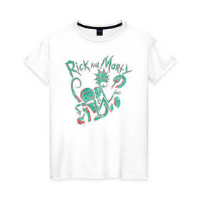 Женская футболка хлопок с принтом Rick and Morty в Санкт-Петербурге, 100% хлопок | прямой крой, круглый вырез горловины, длина до линии бедер, слегка спущенное плечо | rick and morty | vdgerir