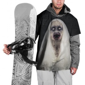 Накидка на куртку 3D с принтом Страшный призрак в Санкт-Петербурге, 100% полиэстер |  | Тематика изображения на принте: halloween | horror | бабка | приведение | призрак | пятница 13 | страшилки | страшная бабка | страшно | ужасы | хоррор | хэллоуин