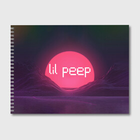 Альбом для рисования с принтом lil peep(Logo) в Санкт-Петербурге, 100% бумага
 | матовая бумага, плотность 200 мг. | Тематика изображения на принте: cry baby | lil peep | logo | rap | заход солнца | знаменитости. эмо | известный исполнитель | неон | пип | редактируемое лого | реп | розоватый оттенок | рок | рэп | яркий фон