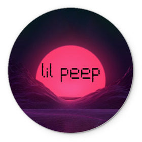 Коврик для мышки круглый с принтом lil peep(Black Logo) в Санкт-Петербурге, резина и полиэстер | круглая форма, изображение наносится на всю лицевую часть | cry baby | lil peep | logo | rap | заход солнца | знаменитости. эмо | известный исполнитель | неон | пип | редактируемое лого | реп | розоватый оттенок | рок | рэп | яркий фон