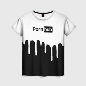 Женская футболка 3D с принтом PornHub в Санкт-Петербурге, 100% полиэфир ( синтетическое хлопкоподобное полотно) | прямой крой, круглый вырез горловины, длина до линии бедер | brazzers | pron | бразерс | браззерс | любовь | сайт | сэкс