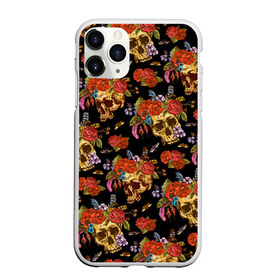 Чехол для iPhone 11 Pro матовый с принтом Skulls and Roses в Санкт-Петербурге, Силикон |  | flowers | halloween | rose | skull | tattoo | жуки | насекомые | роза | тату | татуировка | хеллоуин | хэллоуин | цветок | цветы | череп