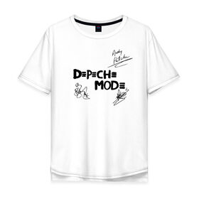 Мужская футболка хлопок Oversize с принтом Depeche Mode в Санкт-Петербурге, 100% хлопок | свободный крой, круглый ворот, “спинка” длиннее передней части | depeche mode | альтернативный | вестник моды | депеш мод | депешмод | дэйв гаан | индастриал | мартин гор | музыка | новая волна | роза | рок | синти поп | электроник | энди флетчер