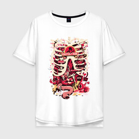 Мужская футболка хлопок Oversize с принтом Anatomy park в Санкт-Петербурге, 100% хлопок | свободный крой, круглый ворот, “спинка” длиннее передней части | anatomy park | vdgerir | скелет