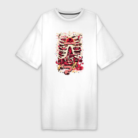 Платье-футболка хлопок с принтом Anatomy park в Санкт-Петербурге,  |  | anatomy park | vdgerir | скелет