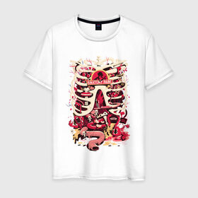 Мужская футболка хлопок с принтом Anatomy park в Санкт-Петербурге, 100% хлопок | прямой крой, круглый вырез горловины, длина до линии бедер, слегка спущенное плечо. | Тематика изображения на принте: anatomy park | vdgerir | скелет