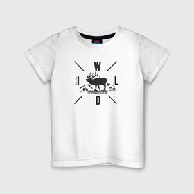 Детская футболка хлопок с принтом Wild Northen Nature в Санкт-Петербурге, 100% хлопок | круглый вырез горловины, полуприлегающий силуэт, длина до линии бедер | альпинизм | горы | дикие животные | камчатка | кемпинг | крайний север | олень | природа | север | северный олень | туризм