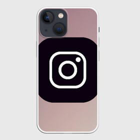 Чехол для iPhone 13 mini с принтом instagram(logo and background) в Санкт-Петербурге,  |  | instagram | logo | инстаграм | лого | мягкие цвета | приложение | простая картинка | фотоаппарат | черная картинка | черный | черный значок | черный цвет