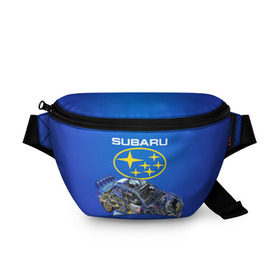 Поясная сумка 3D с принтом Subaru в Санкт-Петербурге, 100% полиэстер | плотная ткань, ремень с регулируемой длиной, внутри несколько карманов для мелочей, основное отделение и карман с обратной стороны сумки застегиваются на молнию | sti | subaru | subaru impreza | subaru impreza wrx sti | subaru sti | субару | субару импреза
