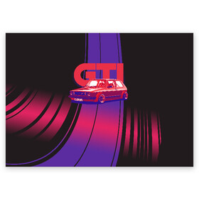 Поздравительная открытка с принтом Golf GTI в Санкт-Петербурге, 100% бумага | плотность бумаги 280 г/м2, матовая, на обратной стороне линовка и место для марки
 | golf | golf gti | volkswagen | вольксваген | фолькс ваген | фольксваген