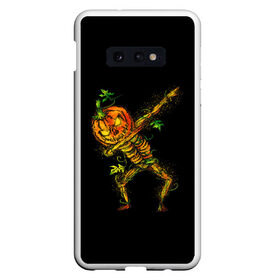 Чехол для Samsung S10E с принтом Dabbing Pumpkin в Санкт-Петербурге, Силикон | Область печати: задняя сторона чехла, без боковых панелей | Тематика изображения на принте: 19 | 2019 | cat | ghost | halloween | ведьма | динозавр | кости | кошка | ночь | паук | приведение | призрак | скелет | тыква | тьма | ужас | хелловин | хеллоувин | хэллоуин | череп