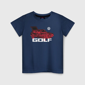 Детская футболка хлопок с принтом Golf в Санкт-Петербурге, 100% хлопок | круглый вырез горловины, полуприлегающий силуэт, длина до линии бедер | golf | golf gti | volkswagen | вольксваген | фолькс ваген | фольксваген