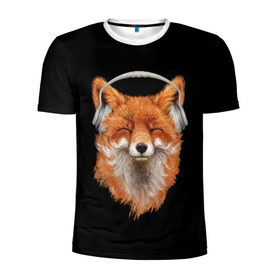 Мужская футболка 3D спортивная с принтом Лиса в наушниках в Санкт-Петербурге, 100% полиэстер с улучшенными характеристиками | приталенный силуэт, круглая горловина, широкие плечи, сужается к линии бедра | Тематика изображения на принте: 20 | 2020 | 2k20 | 2к20 | animal | animals | forest | fox | headphones | music | new year | redhead | smile | животное | животные | зима | лес | лис | лиса | лисица | музыка | наушники | новый год | рыжая | смайл | улыбка | фыр