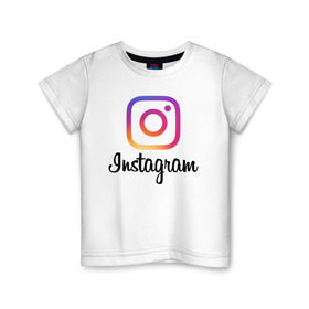 Детская футболка хлопок с принтом Instagram в Санкт-Петербурге, 100% хлопок | круглый вырез горловины, полуприлегающий силуэт, длина до линии бедер | application | instagram | инстаграм | приложение
