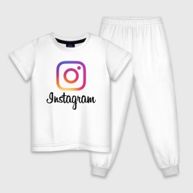 Детская пижама хлопок с принтом Instagram в Санкт-Петербурге, 100% хлопок |  брюки и футболка прямого кроя, без карманов, на брюках мягкая резинка на поясе и по низу штанин
 | application | instagram | инстаграм | приложение