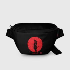 Поясная сумка 3D с принтом Samurai в Санкт-Петербурге, 100% полиэстер | плотная ткань, ремень с регулируемой длиной, внутри несколько карманов для мелочей, основное отделение и карман с обратной стороны сумки застегиваются на молнию | ahegao | anime | blood | japan | samurai | senpai | warior | аниме | ахегао | воин | катана | кровавая | кровавый | кровь | луна | самураи | самурай | семпай | сенпай | солнце | япония