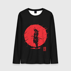 Мужской лонгслив 3D с принтом Samurai в Санкт-Петербурге, 100% полиэстер | длинные рукава, круглый вырез горловины, полуприлегающий силуэт | ahegao | anime | blood | japan | samurai | senpai | warior | аниме | ахегао | воин | катана | кровавая | кровавый | кровь | луна | самураи | самурай | семпай | сенпай | солнце | япония