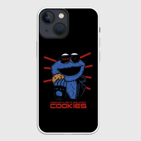 Чехол для iPhone 13 mini с принтом Come with me if you want в Санкт-Петербурге,  |  | cookie | cookiemonster | delicious | eat | monster | yummy | еда | коржик | куки | кукимонстр | монстр | печенье | сладости | улица | улицасезам