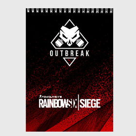 Скетчбук с принтом RAINBOW SIX SIEGE OUTBREAK в Санкт-Петербурге, 100% бумага
 | 48 листов, плотность листов — 100 г/м2, плотность картонной обложки — 250 г/м2. Листы скреплены сверху удобной пружинной спиралью | clancys rainbow six | rainbow siege. | rainbow six | rainbow six s | rainbow six siege | tom clancy | tom clancy rainbow six | tom clancy s | tom clancy s rainbow six