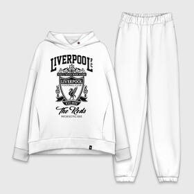 Женский костюм хлопок Oversize с принтом Ливерпуль в Санкт-Петербурге,  |  | liverpool | liverpool fc | ynwa | you never walk alone | ливерпуль | фан ливерпуля | фанатская | футбол | футболист | футбольный клуб | энфильд