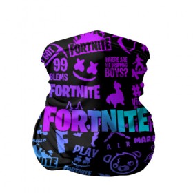 Бандана-труба 3D с принтом FORTNITE x MARSHMELLO в Санкт-Петербурге, 100% полиэстер, ткань с особыми свойствами — Activecool | плотность 150‒180 г/м2; хорошо тянется, но сохраняет форму | fortnite | fortnite x | marshmello | маршмелло | фортнайт