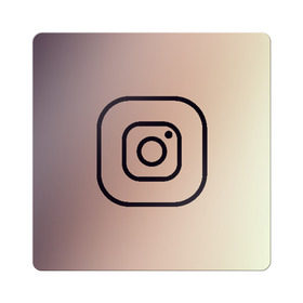 Магнит виниловый Квадрат с принтом instagram(simple logo) в Санкт-Петербурге, полимерный материал с магнитным слоем | размер 9*9 см, закругленные углы | Тематика изображения на принте: instagram | logo | инстаграм | лого | мягкие цвета | приложение | простая картинка | фотоаппарат | черная картинка | черный | черный значок | черный цвет