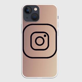 Чехол для iPhone 13 mini с принтом instagram(simple logo) в Санкт-Петербурге,  |  | instagram | logo | инстаграм | лого | мягкие цвета | приложение | простая картинка | фотоаппарат | черная картинка | черный | черный значок | черный цвет