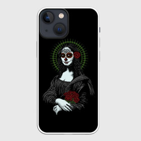 Чехол для iPhone 13 mini с принтом Mona Lisa   Santa Muerte в Санкт-Петербурге,  |  | dead | death | lisa | mona | muerte | muertos | santa | день | искуство | картина | лиза | мона | муэрте | муэртес | муэртос | роза | розы | санта | тату | татуировка | цветы | череп