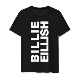 Мужская футболка хлопок с принтом Billie Eilish. в Санкт-Петербурге, 100% хлопок | прямой крой, круглый вырез горловины, длина до линии бедер, слегка спущенное плечо. | bili | billie eilish | били | билли айлиш | музыка