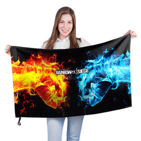 Флаг 3D с принтом RAINBOW SIX:SIEGE в Санкт-Петербурге, 100% полиэстер | плотность ткани — 95 г/м2, размер — 67 х 109 см. Принт наносится с одной стороны | 