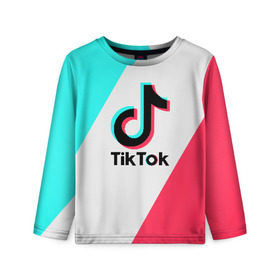 Детский лонгслив 3D с принтом TIKTOK в Санкт-Петербурге, 100% полиэстер | длинные рукава, круглый вырез горловины, полуприлегающий силуэт
 | tik | tik tok | tiktok | tok | тик | тик ток | тикток | ток