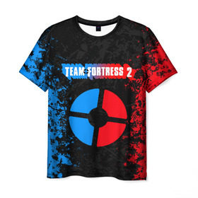 Мужская футболка 3D с принтом TEAM FORTRESS 2 RED VS BLUE в Санкт-Петербурге, 100% полиэфир | прямой крой, круглый вырез горловины, длина до линии бедер | fortress 2 | team 2 | team fortress | team fortress 2 | тим 2 | тим фортрес. | тим фортресс | тим фортресс 2 | фортресс 2