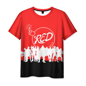 Мужская футболка 3D с принтом TEAM FORTRESS 2 RED TEAM в Санкт-Петербурге, 100% полиэфир | прямой крой, круглый вырез горловины, длина до линии бедер | fortress 2 | team 2 | team fortress | team fortress 2 | тим 2 | тим фортрес. | тим фортресс | тим фортресс 2 | фортресс 2