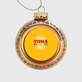 Стеклянный ёлочный шар с принтом Йога в Санкт-Петербурге, Стекло | Диаметр: 80 мм | Тематика изображения на принте: fitness | yoga | йога | медитация | фитнес