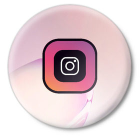 Значок с принтом Instagram(редактируемое лого) в Санкт-Петербурге,  металл | круглая форма, металлическая застежка в виде булавки | 