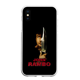 Чехол для iPhone XS Max матовый с принтом John Rambo в Санкт-Петербурге, Силикон | Область печати: задняя сторона чехла, без боковых панелей | Тематика изображения на принте: action | army | blood | first | john | last | rambo | stallone | states | sylvester | united | usa | армия | боевик | джон | кровь | первая | последняя | рэмбо | сильвестр | сталлоне | сша