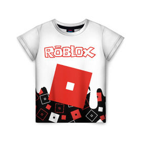 Детская футболка 3D с принтом ROBLOX в Санкт-Петербурге, 100% гипоаллергенный полиэфир | прямой крой, круглый вырез горловины, длина до линии бедер, чуть спущенное плечо, ткань немного тянется | Тематика изображения на принте: roblox | roblox simulator. | код роблокс | роблокс | роблокс симулятор