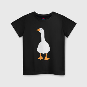 Детская футболка хлопок с принтом ЗЛОЙ ГУСЬ! в Санкт-Петербурге, 100% хлопок | круглый вырез горловины, полуприлегающий силуэт, длина до линии бедер | goose | untitled goose | гусь | злой гусь