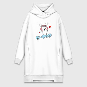 Платье-худи хлопок с принтом K Pop Cute Kawaii Bunny в Санкт-Петербурге,  |  | bts | k pop | korean | music | pop | twice | txt | зая | заяц | корейский | корея | кролик | лапочка | милый | мимими | музыка | поп