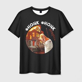 Мужская футболка 3D с принтом Honk Honk I am Goose в Санкт-Петербурге, 100% полиэфир | прямой крой, круглый вырез горловины, длина до линии бедер | angry goose | goose | honk | гусь | злой гусь | хонк