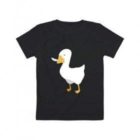 Детская футболка хлопок с принтом untitled goose в Санкт-Петербурге, 100% хлопок | круглый вырез горловины, полуприлегающий силуэт, длина до линии бедер | game | goose | untitled | videogame | видеоигры | гусь | игры | мем