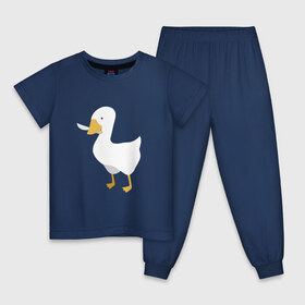 Детская пижама хлопок с принтом untitled goose в Санкт-Петербурге, 100% хлопок |  брюки и футболка прямого кроя, без карманов, на брюках мягкая резинка на поясе и по низу штанин
 | game | goose | untitled | videogame | видеоигры | гусь | игры | мем