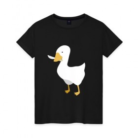 Женская футболка хлопок с принтом untitled goose в Санкт-Петербурге, 100% хлопок | прямой крой, круглый вырез горловины, длина до линии бедер, слегка спущенное плечо | game | goose | untitled | videogame | видеоигры | гусь | игры | мем