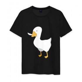 Мужская футболка хлопок с принтом untitled goose в Санкт-Петербурге, 100% хлопок | прямой крой, круглый вырез горловины, длина до линии бедер, слегка спущенное плечо. | game | goose | untitled | videogame | видеоигры | гусь | игры | мем