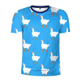 Мужская футболка 3D спортивная с принтом КРУТЫЕ ГУСИ в Санкт-Петербурге, 100% полиэстер с улучшенными характеристиками | приталенный силуэт, круглая горловина, широкие плечи, сужается к линии бедра | meme | untitled goose game | злой гусь | мем | птица
