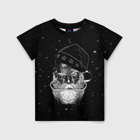 Детская футболка 3D с принтом Санта Хипстер в Санкт-Петербурге, 100% гипоаллергенный полиэфир | прямой крой, круглый вырез горловины, длина до линии бедер, чуть спущенное плечо, ткань немного тянется | 
