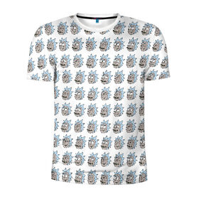 Мужская футболка 3D спортивная с принтом RAM_RICK_CA_4C07_S3SG в Санкт-Петербурге, 100% полиэстер с улучшенными характеристиками | приталенный силуэт, круглая горловина, широкие плечи, сужается к линии бедра | pattern | rick | rick and morty | t shirt | vdosadir | рик и морти